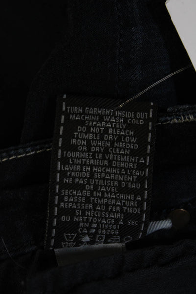 7 For All Mankind Womens Ankle Skinny Jeans Dark Blue Size 27