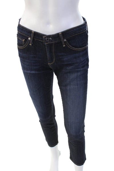 AG Adriano Goldschmied Women Dark Blue Ankle Skinny Jeans Mid Rise Size 26