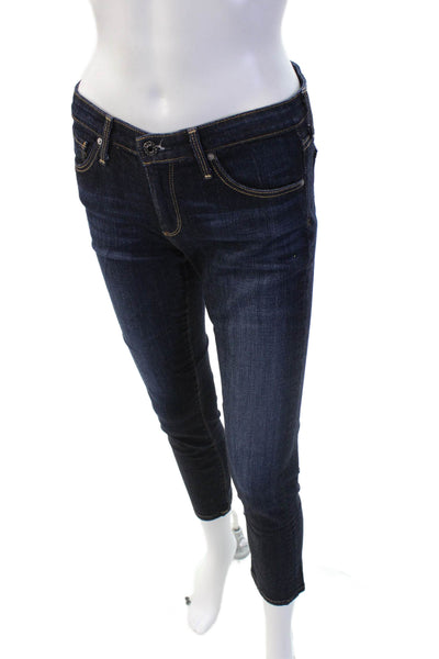 AG Adriano Goldschmied Women Dark Blue Ankle Skinny Jeans Mid Rise Size 26