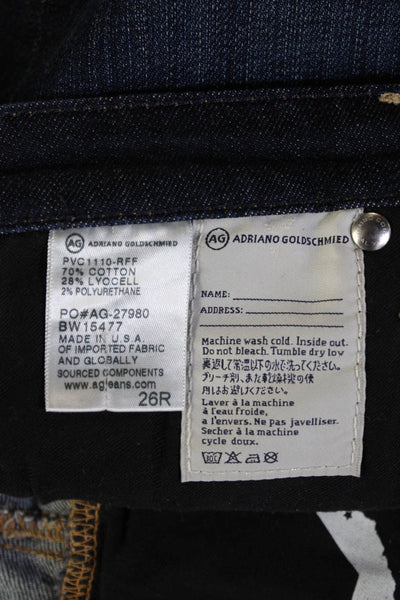AG Adriano Goldschmied Women Dark Blue Ankle Skinny Jeans Mid Rise Size 26