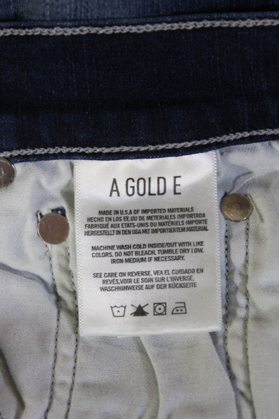 Agolde Womens Cropped Ankle Skinny Jeans Dark Blue Mid Rise Size 26