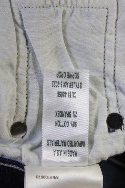 Agolde Womens Cropped Ankle Skinny Jeans Dark Blue Mid Rise Size 26