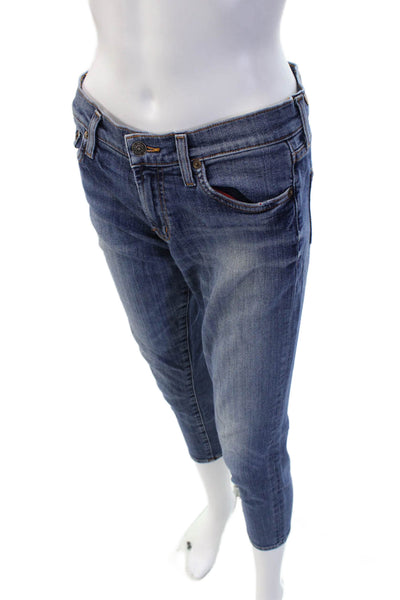 Red Engine Womens Blue Ankle Cropped Jeans Mid Rise Cotton Blend Size 27