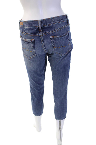 Red Engine Womens Blue Ankle Cropped Jeans Mid Rise Cotton Blend Size 27