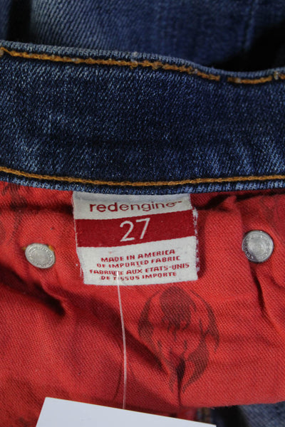Red Engine Womens Blue Ankle Cropped Jeans Mid Rise Cotton Blend Size 27