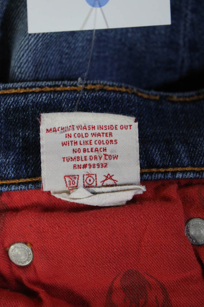 Red Engine Womens Blue Ankle Cropped Jeans Mid Rise Cotton Blend Size 27