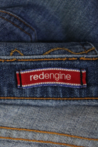 Red Engine Womens Blue Ankle Cropped Jeans Mid Rise Cotton Blend Size 27