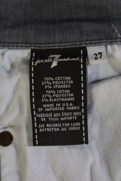 7 For All Mankind Women Dark Gray Ankle Skinny Jeans Mid Rise Size 27