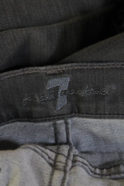 7 For All Mankind Women Dark Gray Ankle Skinny Jeans Mid Rise Size 27