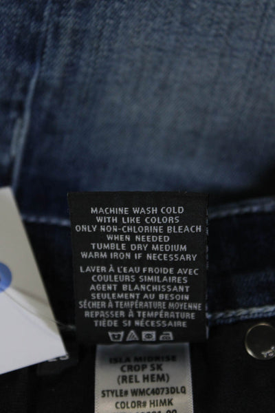 Hudson Womens Cropped Skinny Jeans Dark Blue Button Size 25