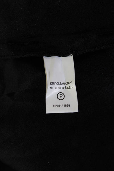 Ramy Brook Women Paperbag Ankle Petite Pants Black Wool Drawstring Size S