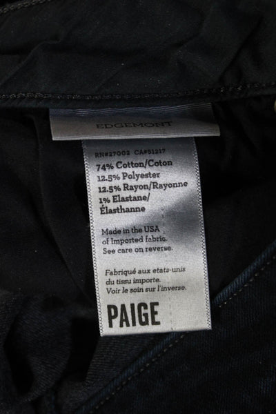 Paige Womens Skinny Ankle Jeans Dark Blue Mid Rise Button Size 27