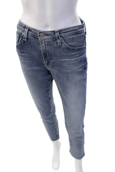 AG Adriano Goldschmied Womens Blue Skinny Ankle Cropped Jeans Size 26