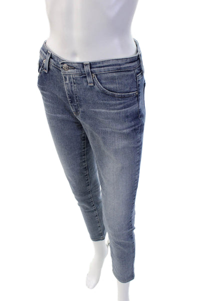 AG Adriano Goldschmied Womens Blue Skinny Ankle Cropped Jeans Size 26