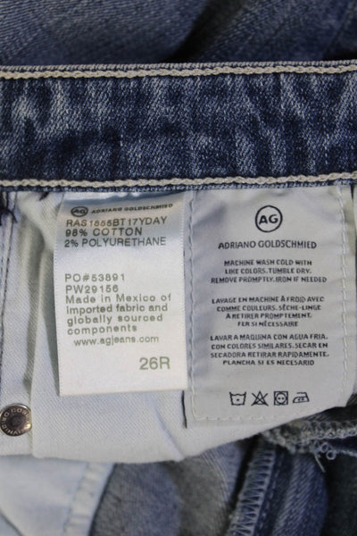AG Adriano Goldschmied Womens Blue Skinny Ankle Cropped Jeans Size 26