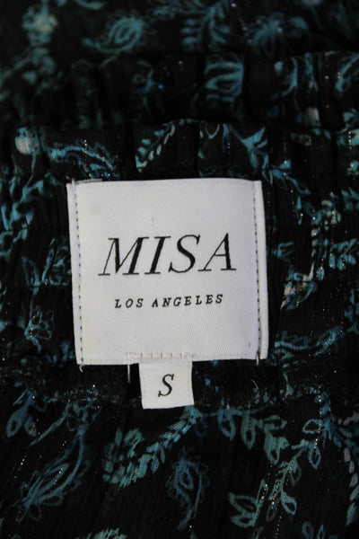 Misa Womens Peasant Mini Skirt Black Paisley 100% Polyester Size S