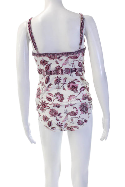 Becca by Rebecca Virtue Womens One Piece Floral Bird Print Swimsuit Size M