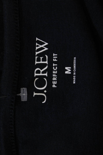 J Crew Women Basic Short Sleeve T-Shirt Dark Blue Cotton Round Neck Size M