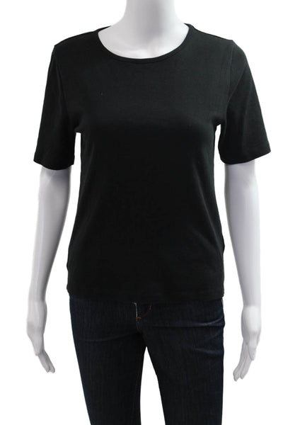 J Crew Womens Basic Black Cotton Short Sleeve T-Shirt Size M