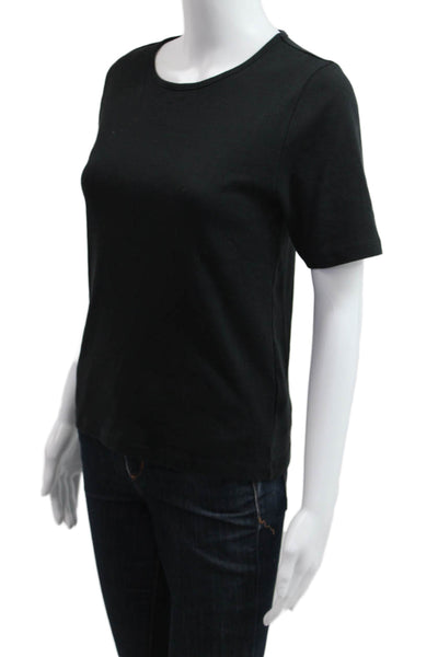 J Crew Womens Basic Black Cotton Short Sleeve T-Shirt Size M