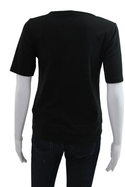 J Crew Womens Basic Black Cotton Short Sleeve T-Shirt Size M