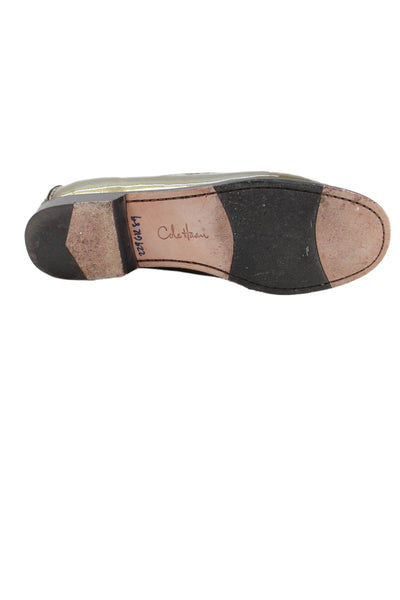 Cole Haan women's Round Toe Patent Leather Slip-On Loafers Shoes Green Size 10.5