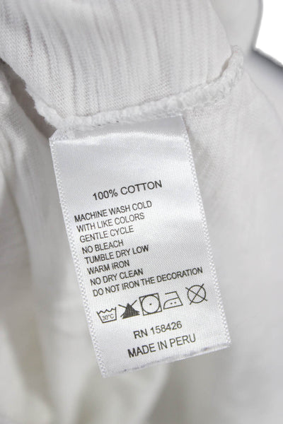 Leallo Womens Camisole White V Neck 100% Cotton Sleeveless Size L