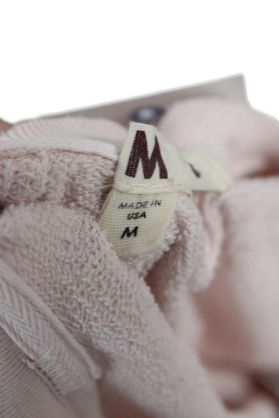 Amo Womens Pullover Sweatshirt Pink Crew Neck 3/4 Sleeve Cotton Viscose Size M
