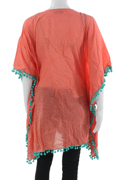 OndadeMar Womens Babydoll Blouse Sleeveless Pink Y Neck Cotton Solid Size L