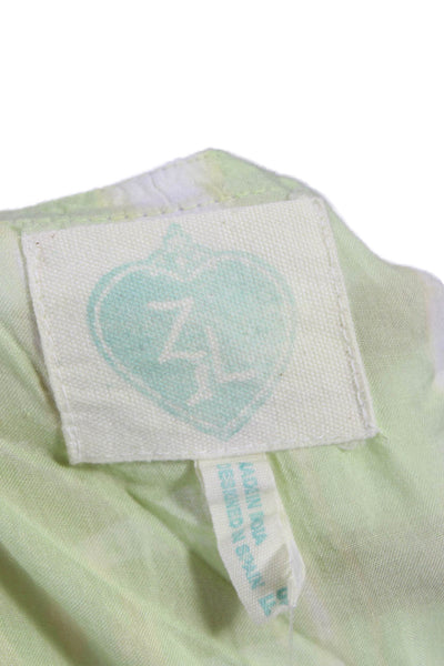 Z&L Europe Womens Tunic V Neck Sleeveless Green Geometric Viscose Size S