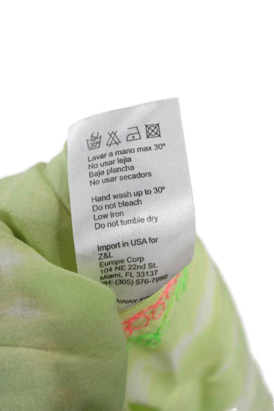 Z&L Europe Womens Tunic V Neck Sleeveless Green Geometric Viscose Size S