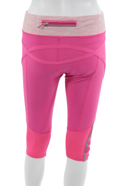 Lululemon Womens Pink Capri Pants Nylon Zip Size 6