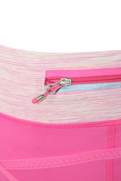 Lululemon Womens Pink Capri Pants Nylon Zip Size 6