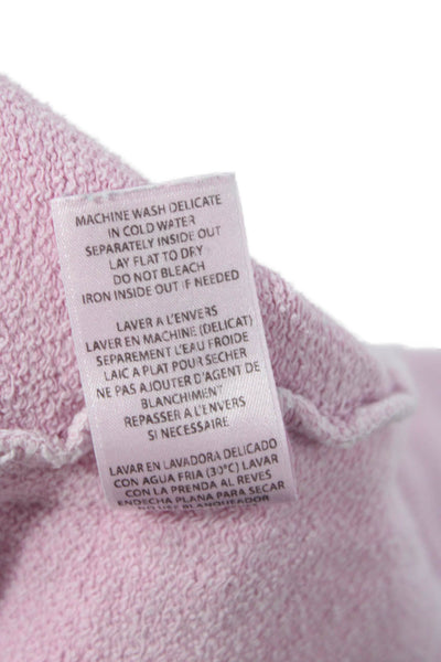 Philanthropy Womens Pullover Sweatshirts Pink Longsleeve Drawstring Size M