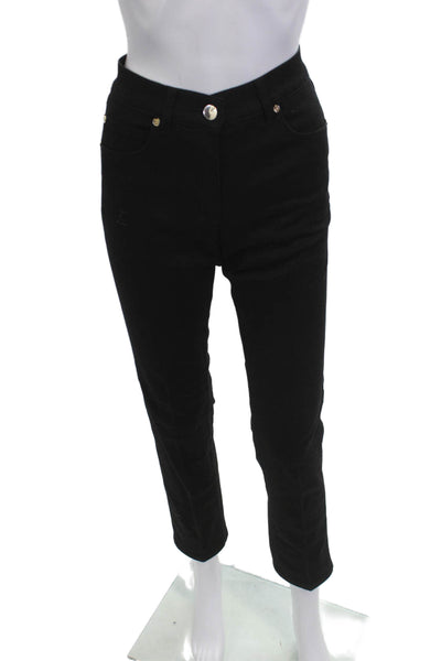Escada Womens Ankle Cropped Black Cotton Elastane Pants Size 36