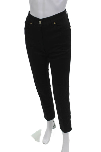 Escada Womens Ankle Cropped Black Cotton Elastane Pants Size 36