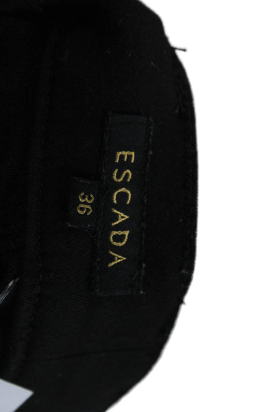 Escada Womens Ankle Cropped Black Cotton Elastane Pants Size 36