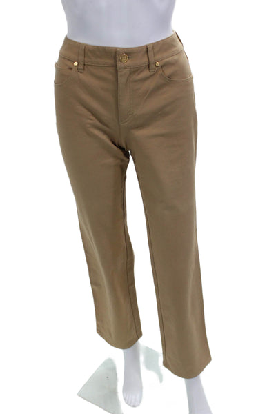 Escada Womens Chino Pants Beige Cotton Button Size 34