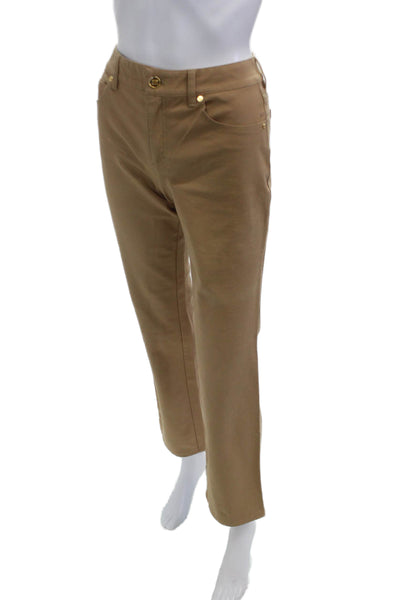 Escada Womens Chino Pants Beige Cotton Button Size 34
