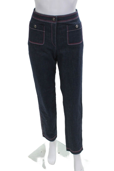 Escada Women Ankle High Waist Dark Blue Jeans Size 36