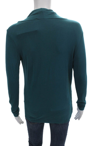 Tahari Womens Basic Long Sleeve Green Blouse Size S