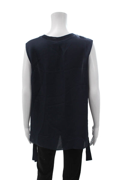 Vince Women Basic Dark Blue Silk Tank Size 12