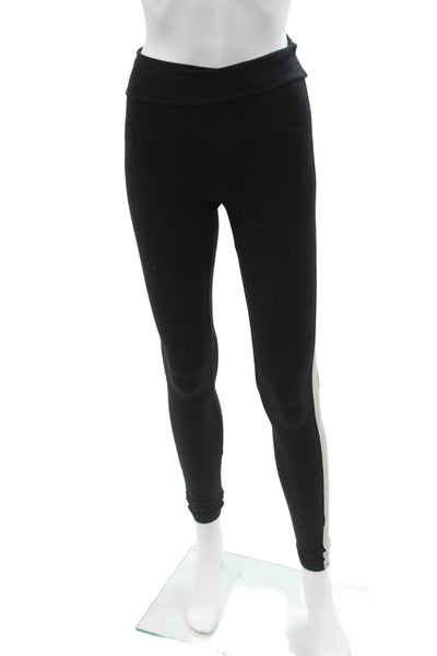 Live the Process Women Ankle Jeggings Black Striped Supplex Petite Size XS