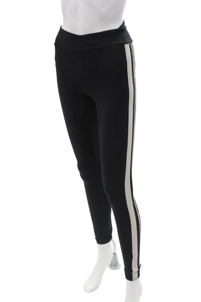 Live the Process Women Ankle Jeggings Black Striped Supplex Petite Size XS