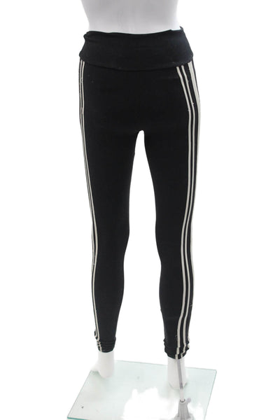 Live the Process Women Ankle Jeggings Black Striped Supplex Petite Size XS