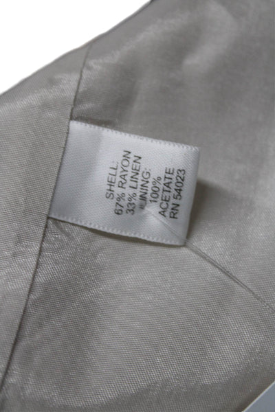 Banana Republic Women Beige Sheath Dress Short Sleeve Rayon Linen Size 0
