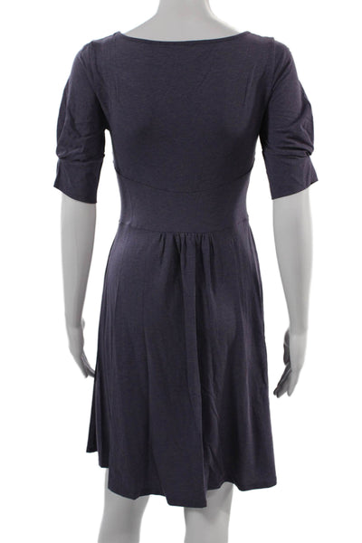 Sportmax Code Womens Fit & Flare Dress Dark Gray 3/4 Sleeve Knee Length Size S