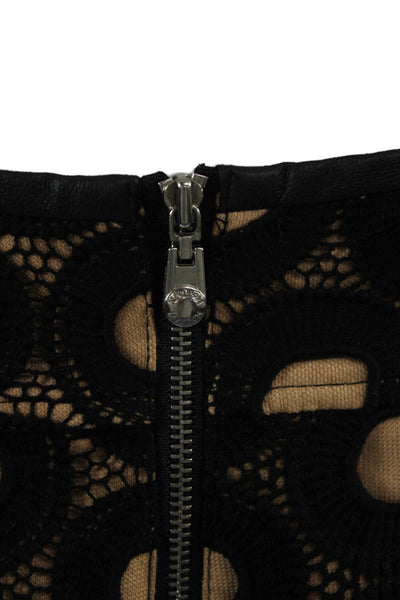 Maginn Women A-Line Skater Black Cotton Geometric Skirt Size 4