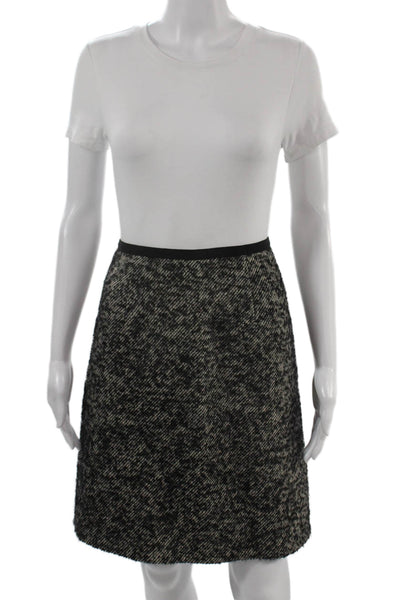 Sportmax Womens A-Line Herringbone Wool Mohair Silk Skirt Knee Length Size 2