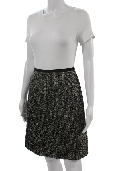 Sportmax Womens A-Line Herringbone Wool Mohair Silk Skirt Knee Length Size 2
